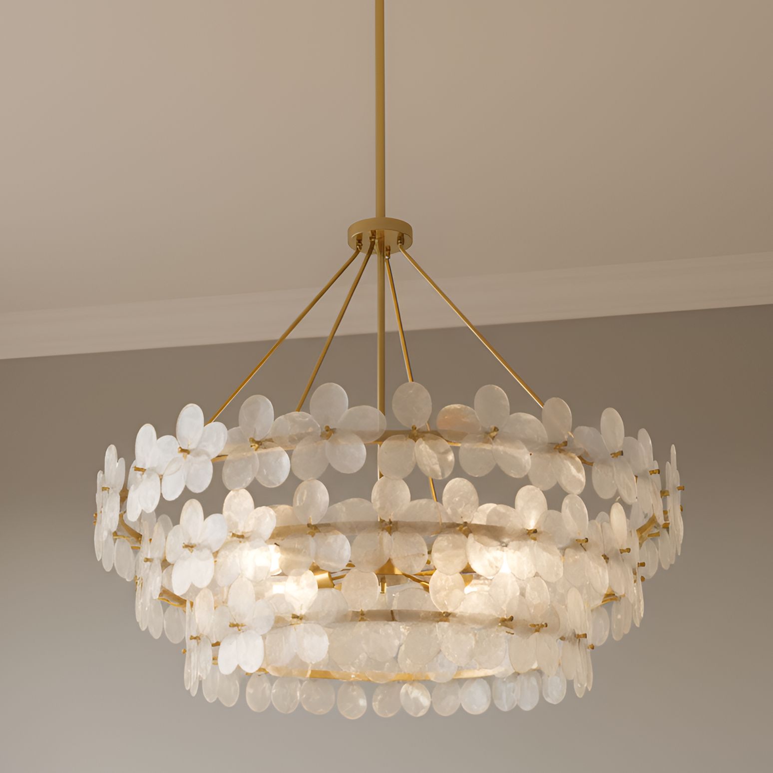 Thumbnail1 of Wright 6-Light Brushed Gold Pendant Light