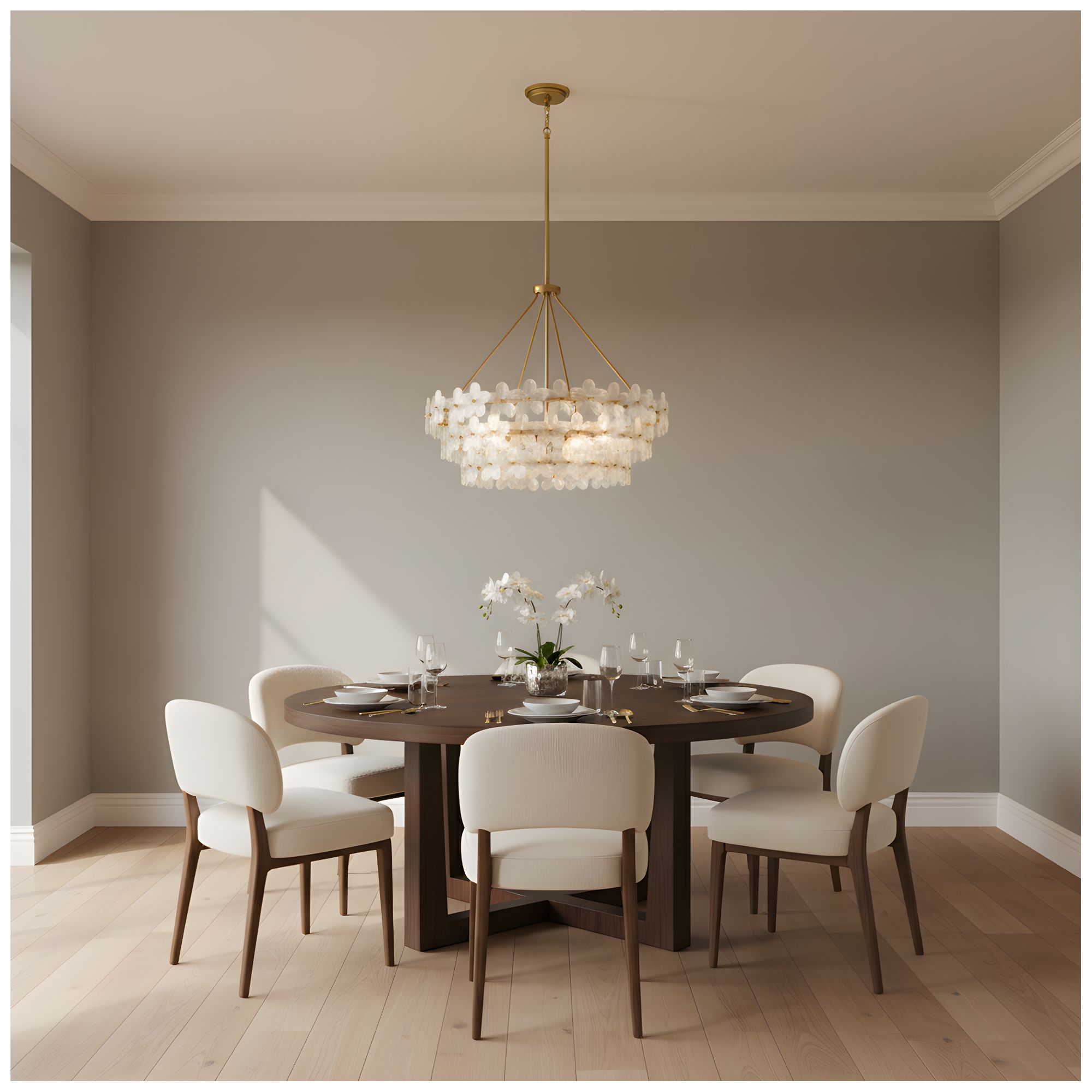Wright 6-Light Brushed Gold Pendant Light