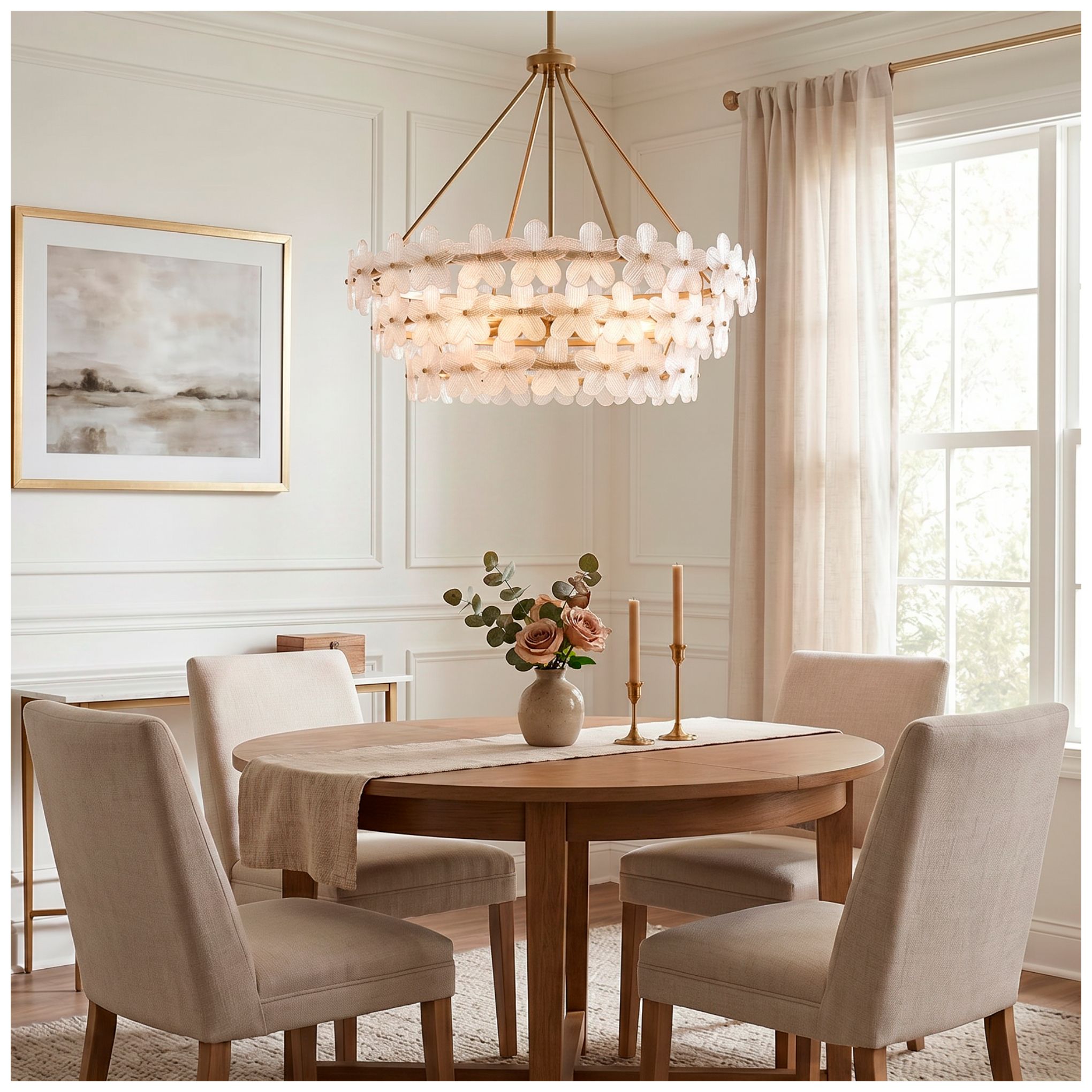 Wright 6-Light Brushed Gold Pendant Light