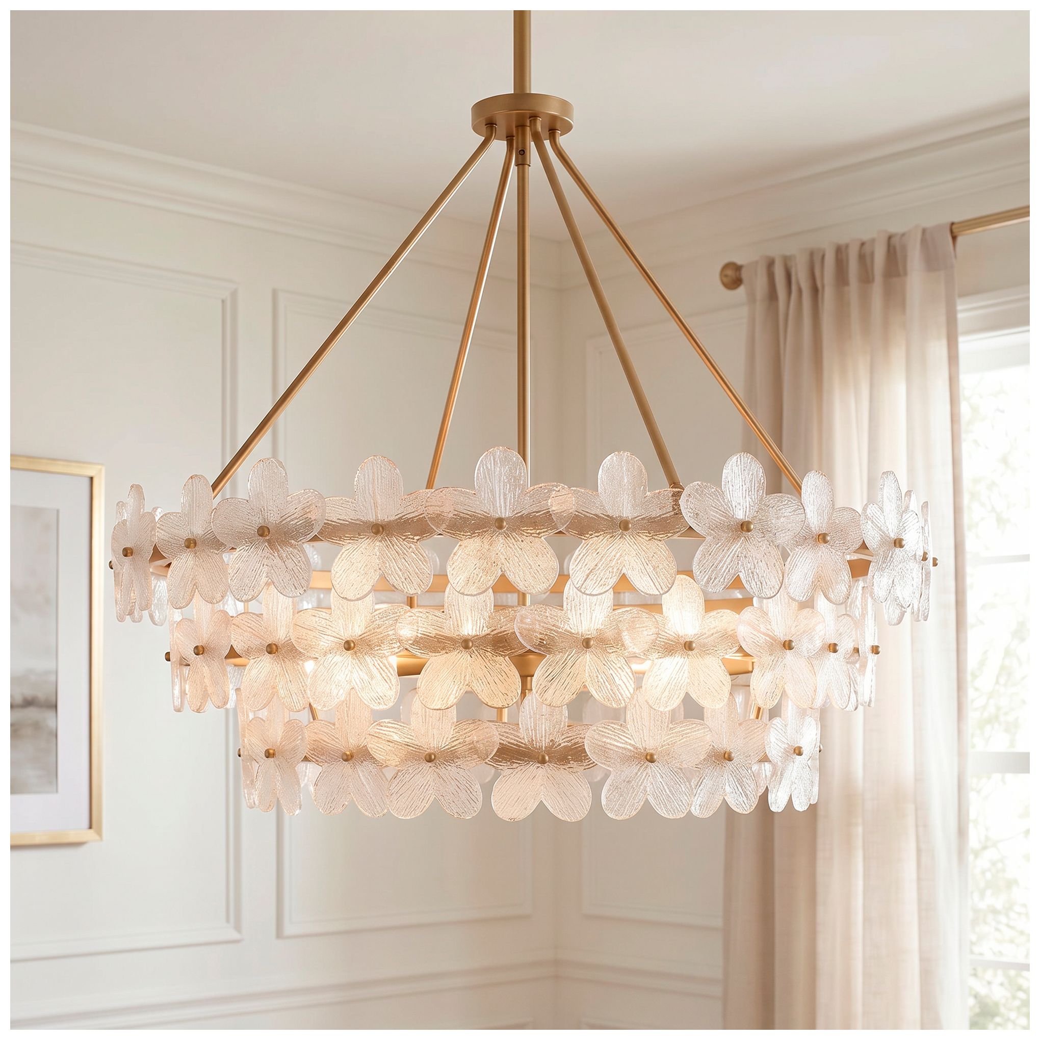 Wright 6-Light Brushed Gold Pendant Light