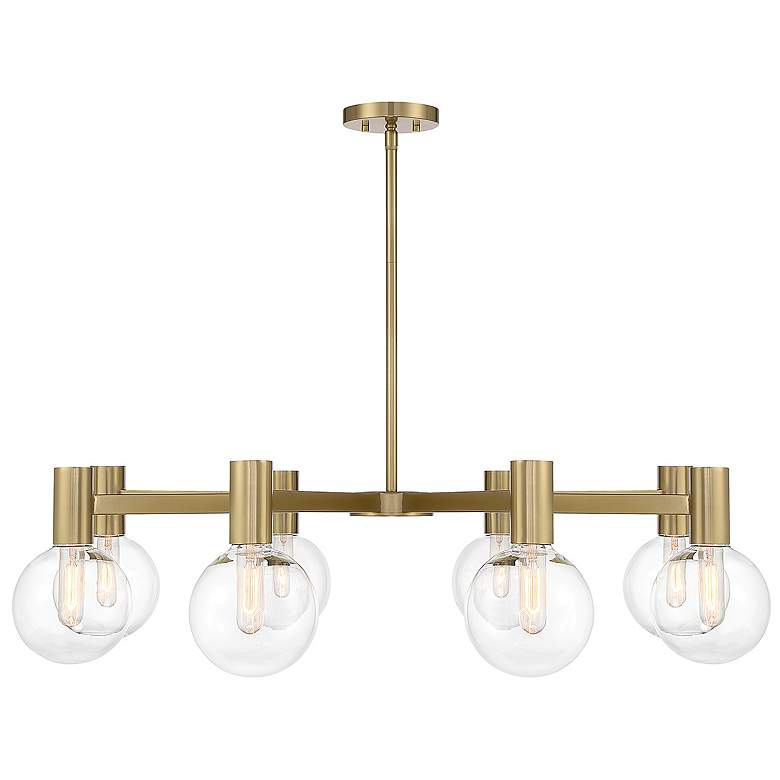 Image 1 Wright 8-Light Chandelier in Warm Brass