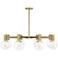 Wright 8-Light Chandelier in Warm Brass
