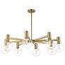 5_Wright 8-Light Chandelier in Warm Brass more views