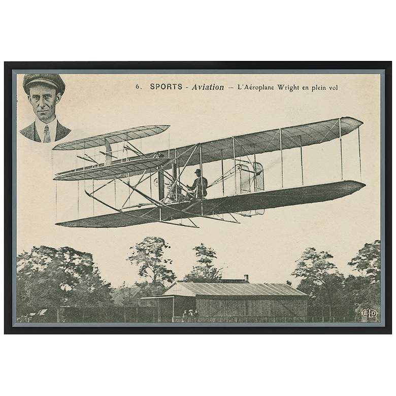 Image 1 Wright Brothers Biplane I 36 inch Wide Framed Canvas Wall Art