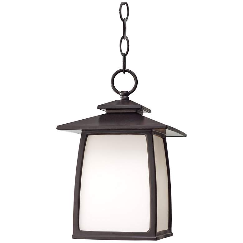 Image 1 Wright House 12 1/4" High Bronze Outdoor Hanging Light