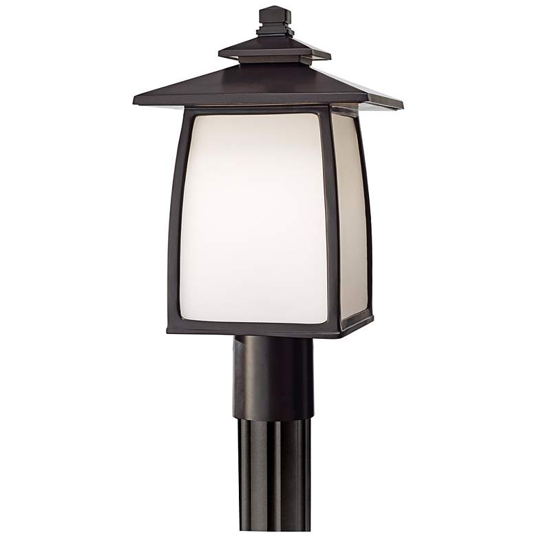 Image 1 Wright House 16" High Bronze Outdoor Post Light