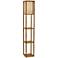 Wright Natural Wood Veneer Floor Lamp with Shelves