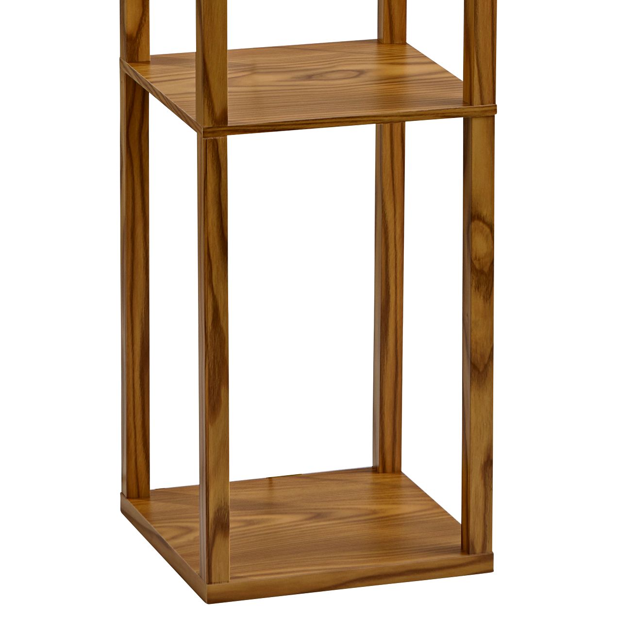 Image 3 Wright Natural Wood Veneer Floor Lamp with Shelves more views