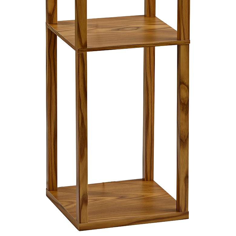 Image 3 Wright Natural Wood Veneer Floor Lamp with Shelves more views