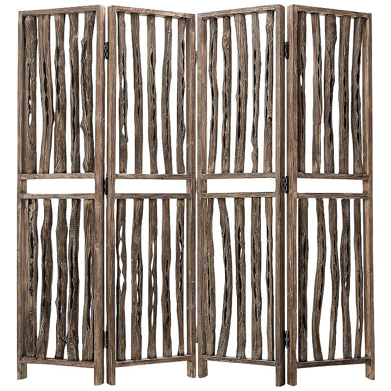 Image 2 Wrightwood 84"W Natural Wood Branches Screen/Room Divider