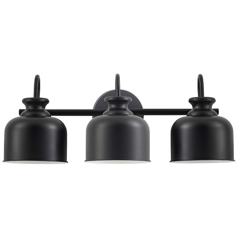Image 1 Wrigley 8.25" High 3-Light Matte Black Finish Vanity