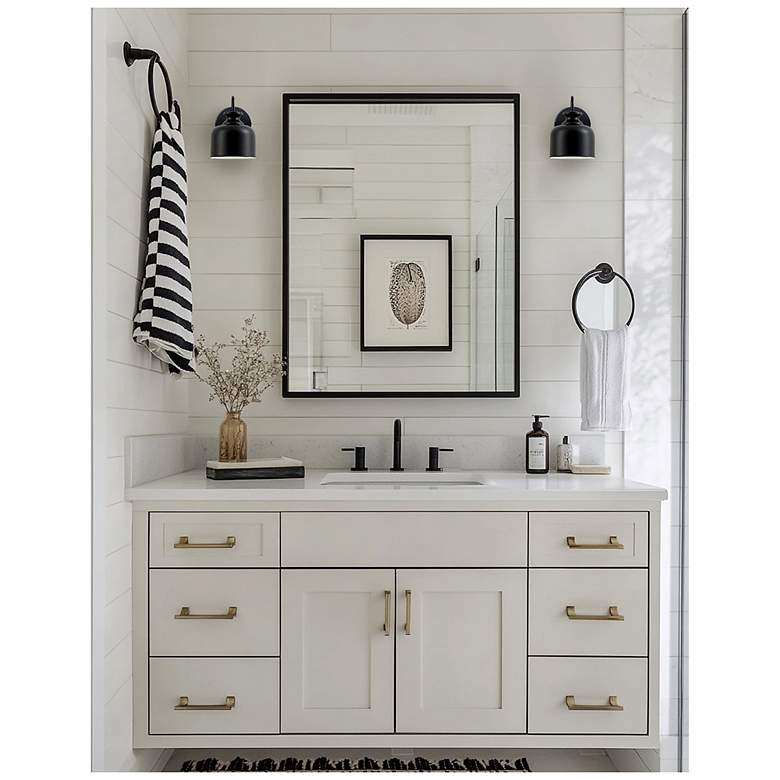 Image 2 Wrigley 8.25" High Matte Black Finish Wall Sconce more views