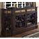 Wrought Iron Marble and Carmel Wood Credenza