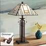 Wrought Iron Tiffany-Style Table Lamp with Table Top Dimmer