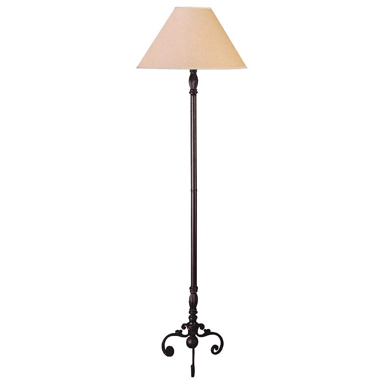 Image 1 Wrought Iron with Scroll Leg Base Floor Lamp