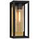 Wyatt 17" High Matte Black and Brushed Brass Outdoor Wall Light