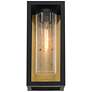 4_Wyatt 17" High Matte Black and Brushed Brass Outdoor Wall Light more views