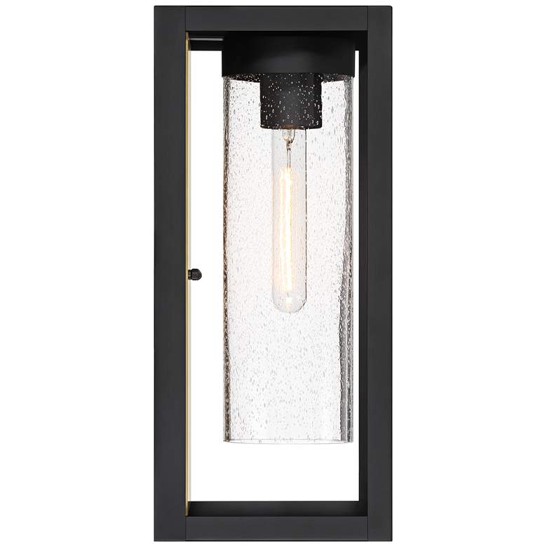 Image 7 Wyatt 17" High Matte Black and Brushed Brass Outdoor Wall Light more views