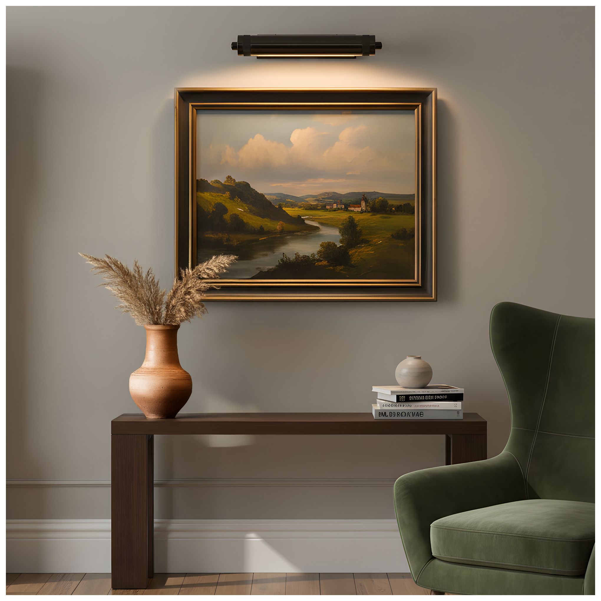 Image 5 Wyatt 18 1/2" Wide Deep Patina Bronze Plug-In Picture Light more views