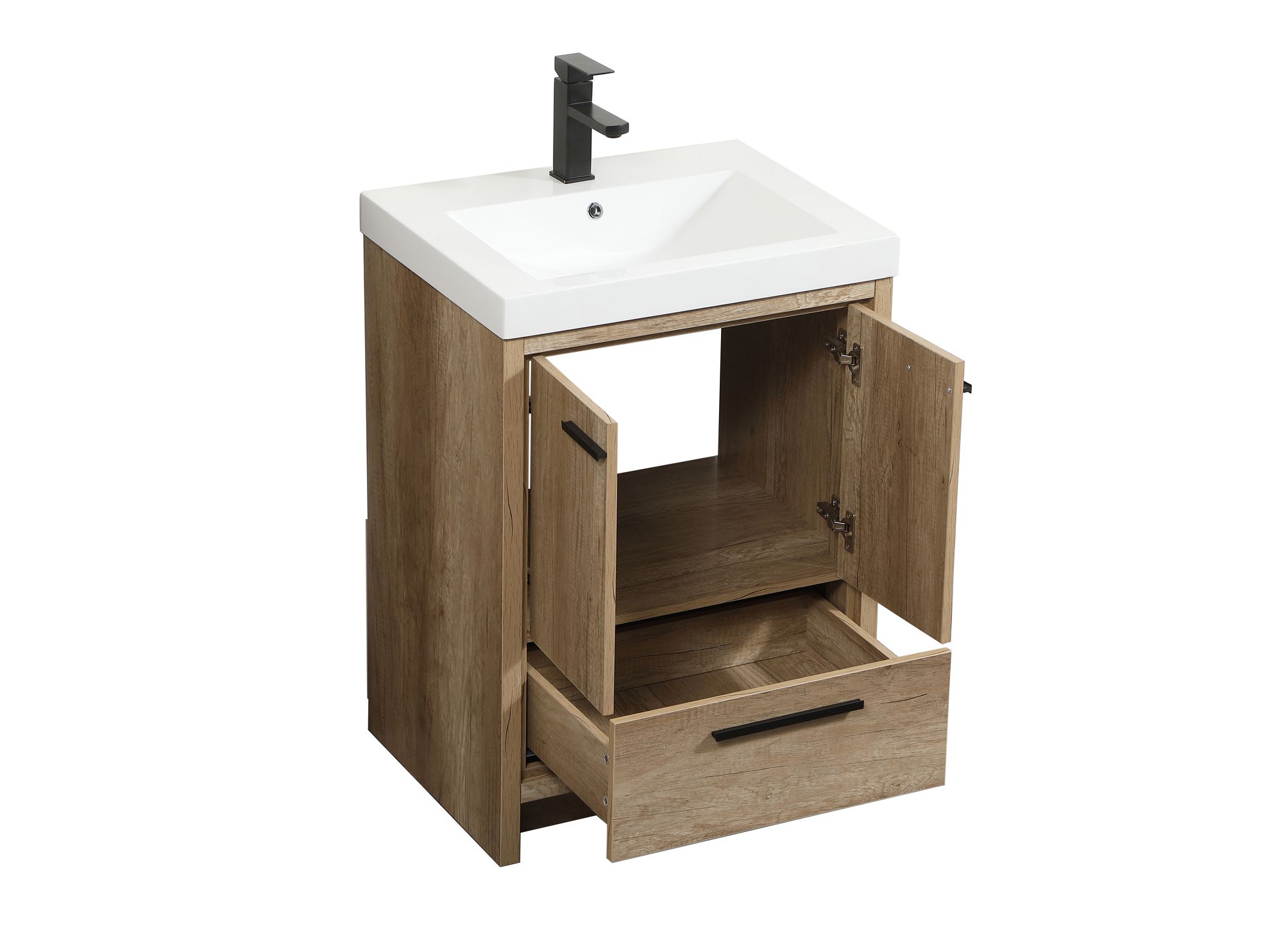 Image 5 Wyatt 24" Wide Natural Oak Single Sink Bathroom Vanity more views