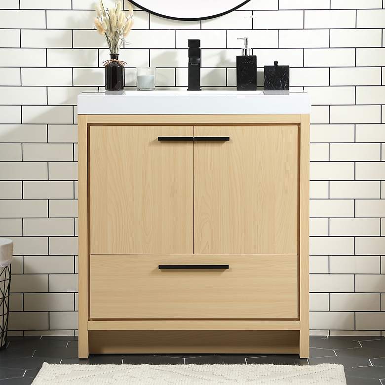 Image 1 Wyatt 30" Wide Maple 2-Door Single Sink Bathroom Vanity