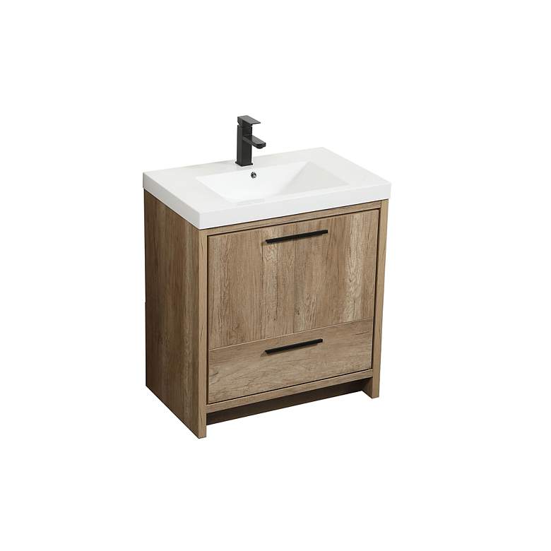 Image 4 Wyatt 30" Wide Natural Oak Single Sink Bathroom Vanity more views