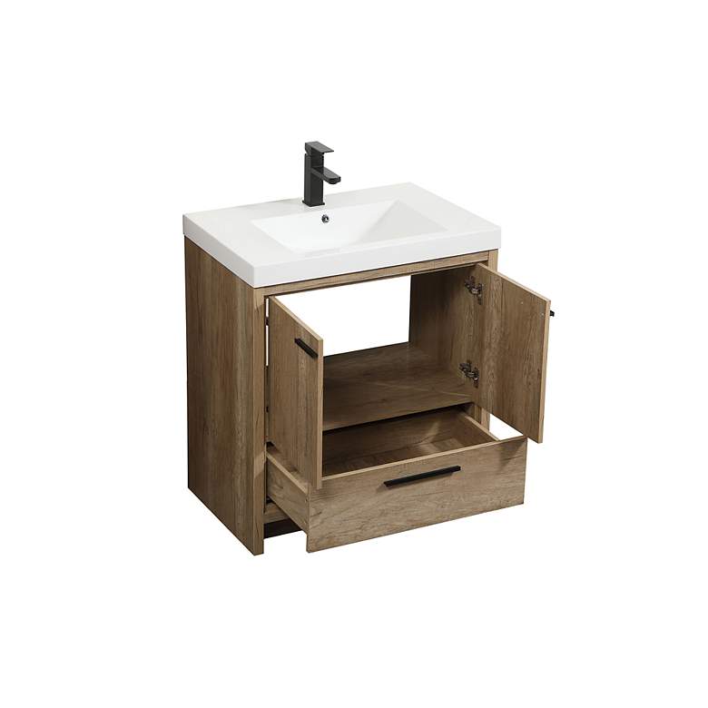 Image 5 Wyatt 30" Wide Natural Oak Single Sink Bathroom Vanity more views