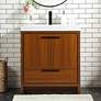 1_Wyatt 30" Wide Teak 2-Door Single Sink Bathroom Vanity