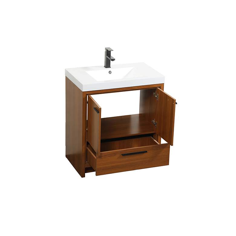 Image 5 Wyatt 30" Wide Teak 2-Door Single Sink Bathroom Vanity more views