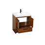 5_Wyatt 30" Wide Teak 2-Door Single Sink Bathroom Vanity more views