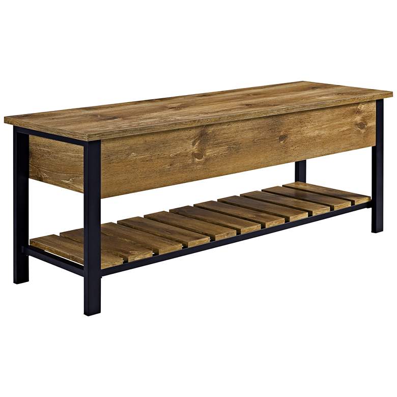 Wyatt Barnwood 1-Shelf Storage Bench