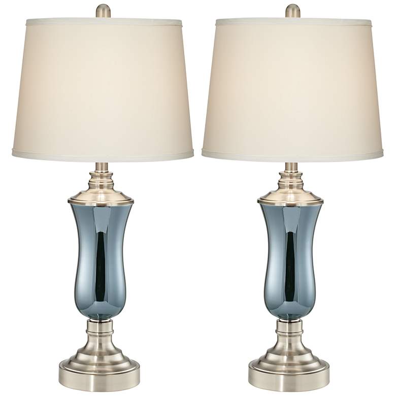 Image 1 Wyatt Blue Glass Table Lamp Set of 2