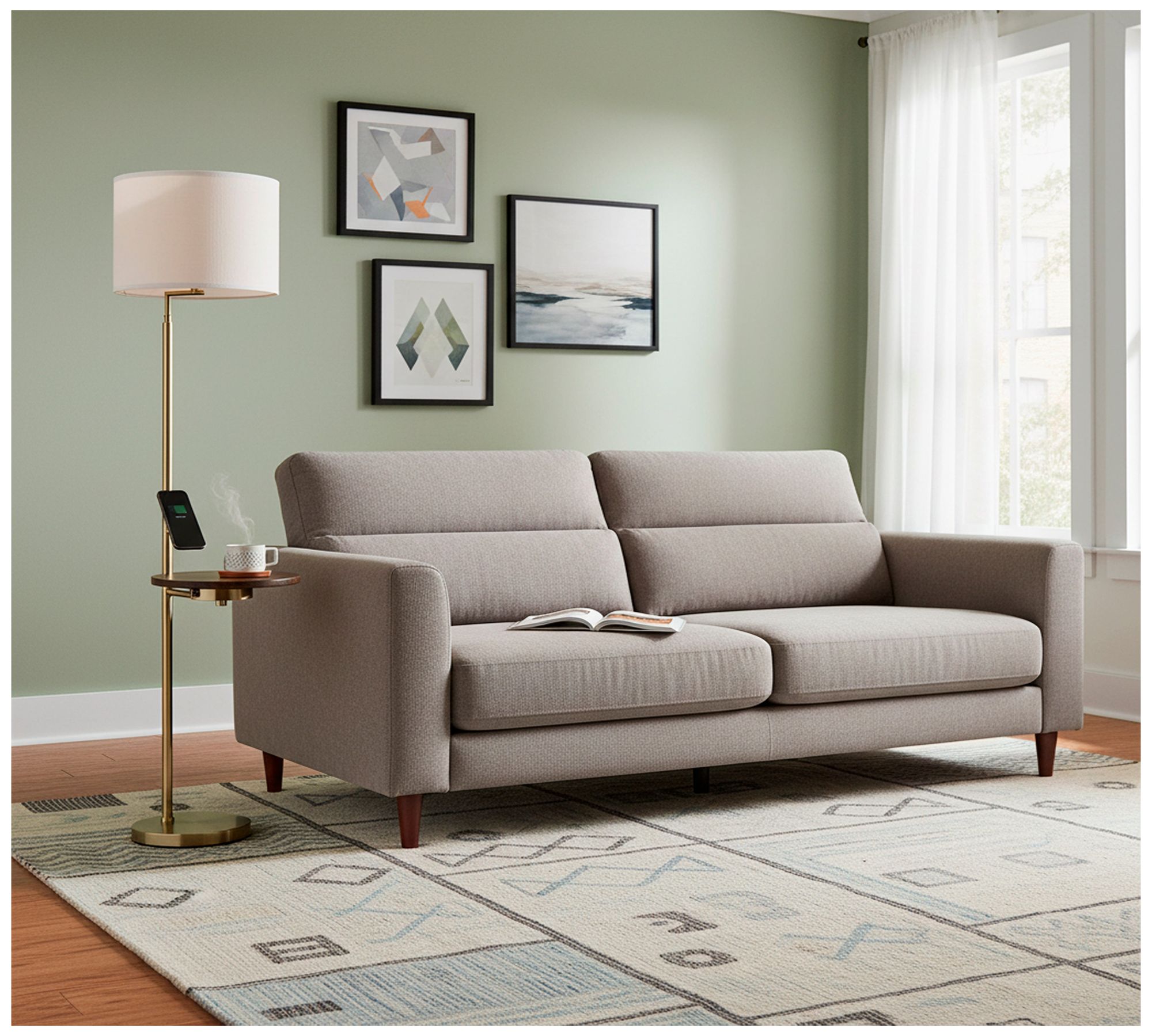 Image 2 Wyatt Wireless Charging Task Floor Lamp with Table more views