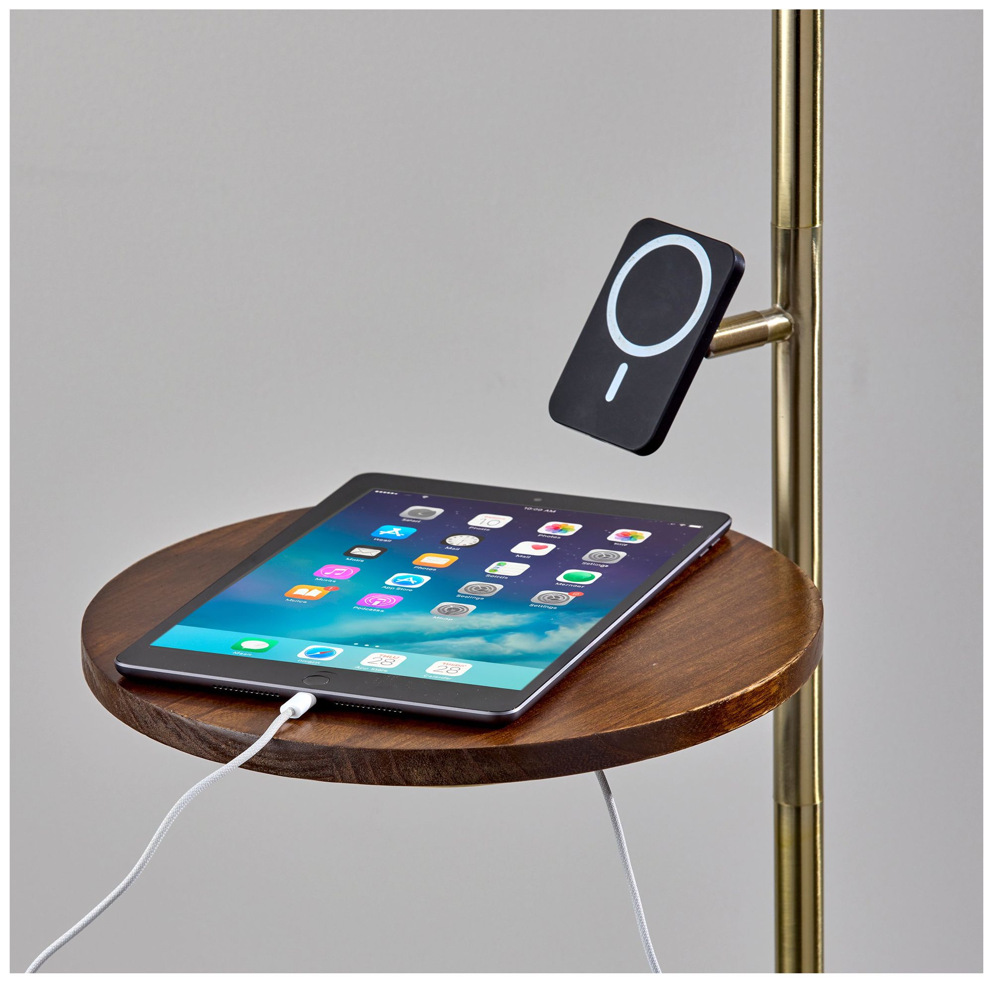 Wyatt Wireless Charging Task Floor Lamp with Table