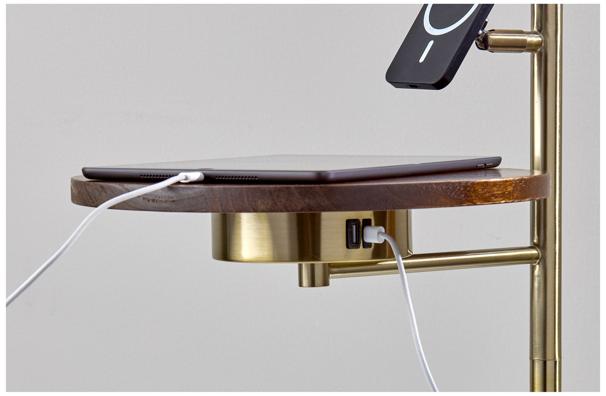 Wyatt Wireless Charging Task Floor Lamp with Table