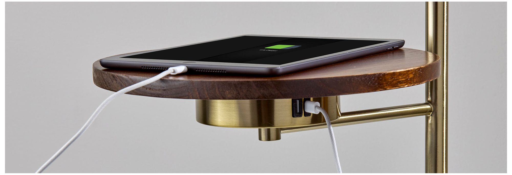 Wyatt Wireless Charging Task Floor Lamp with Table