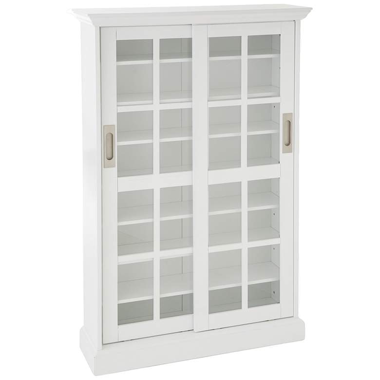 Image 2 Wyman 31 3/4 inch Wide Painted White Wood 2-Door Media Cabinet