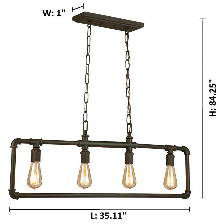 Image 2 Wymer - 4-Light Linear Pendant - Matte Bronze more views