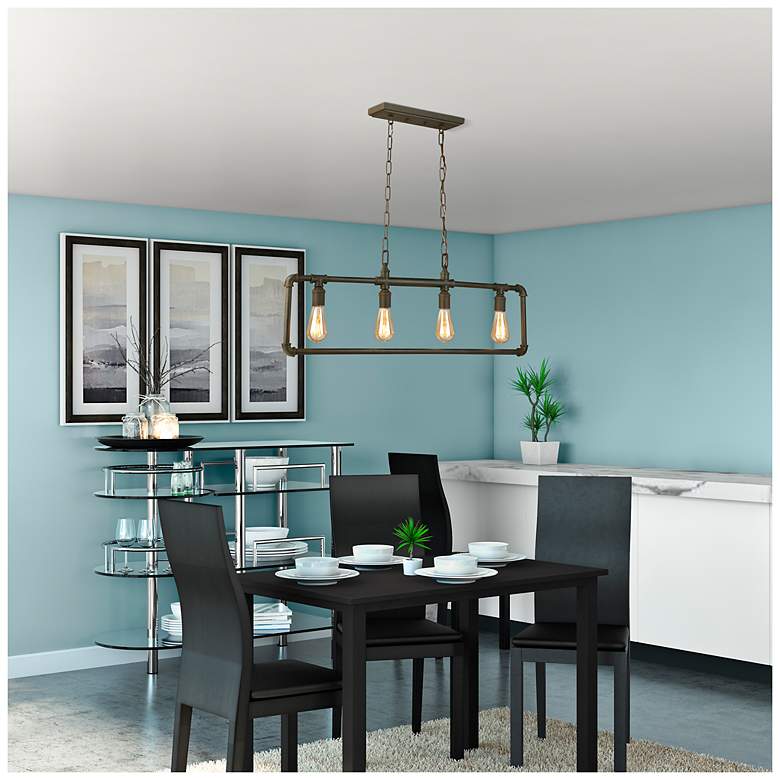 Image 3 Wymer - 4-Light Linear Pendant - Matte Bronze more views