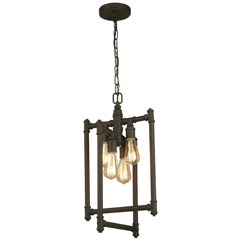 Image 1 Wymer - 4-Light Tall Rectangular Pendant - Matte Bronze