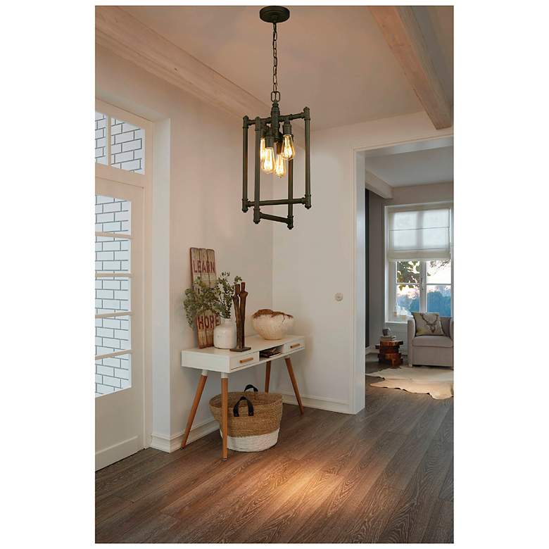 Image 4 Wymer - 4-Light Tall Rectangular Pendant - Matte Bronze more views