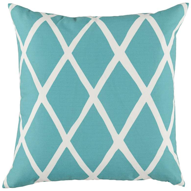 Image 1 Wyndham Aquamarine Blue 22 inch Square Decorative Pillow