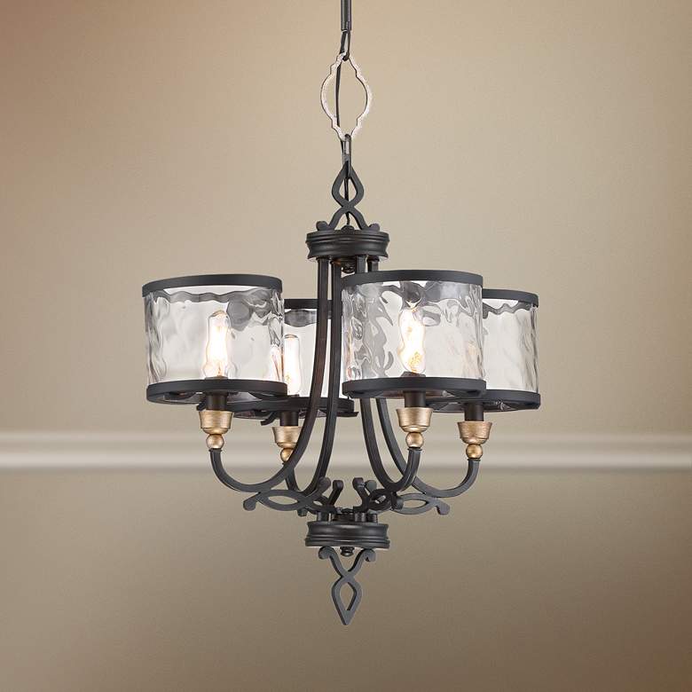 Image 1 Wyndmere 18" Wide Sand Black and Gold 4-Light Chandelier