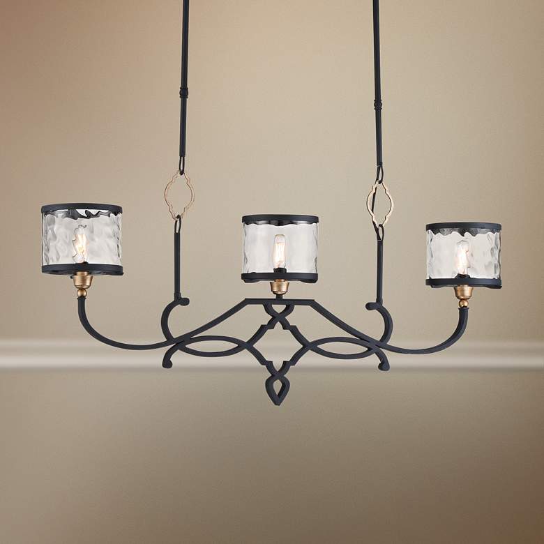 Image 1 Wyndmere 36 1/2"W Black Gold Kitchen Island Light Chandelier