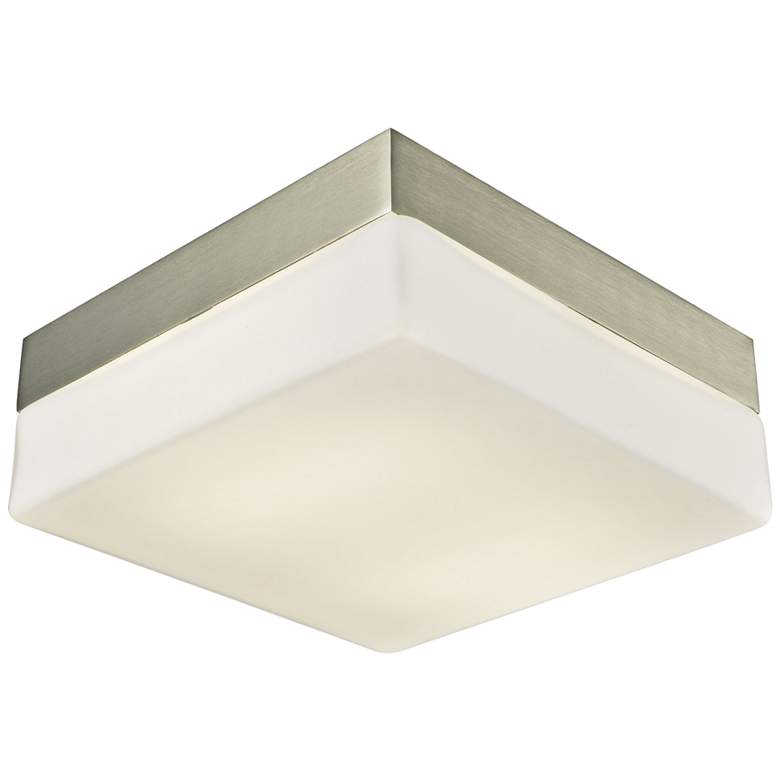 Image 1 Wyngate 8" Wide Satin Nickel Square LED Ceiling Light