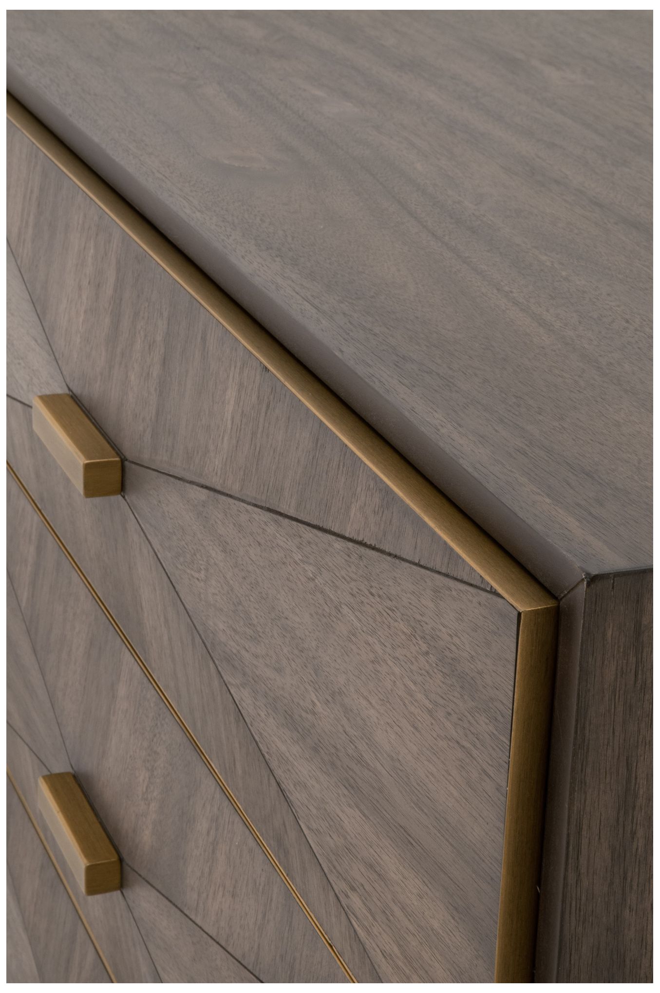 Image 6 Wynn 3-Drawer Nightstand, Burnished Brown, Brushed Gold more views