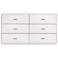Wynn 6-Drawer Double Dresser, Pearl Shagreen, Brushed Stainless Steel