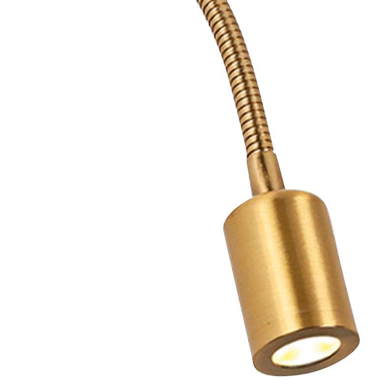 Image 2 Wynne 4 1/2" High Aged Brass Gooseneck LED Wall Sconce more views