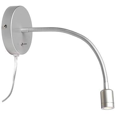 Wynne Silver LED Adjustable Gooseneck Arm Wall Lamp