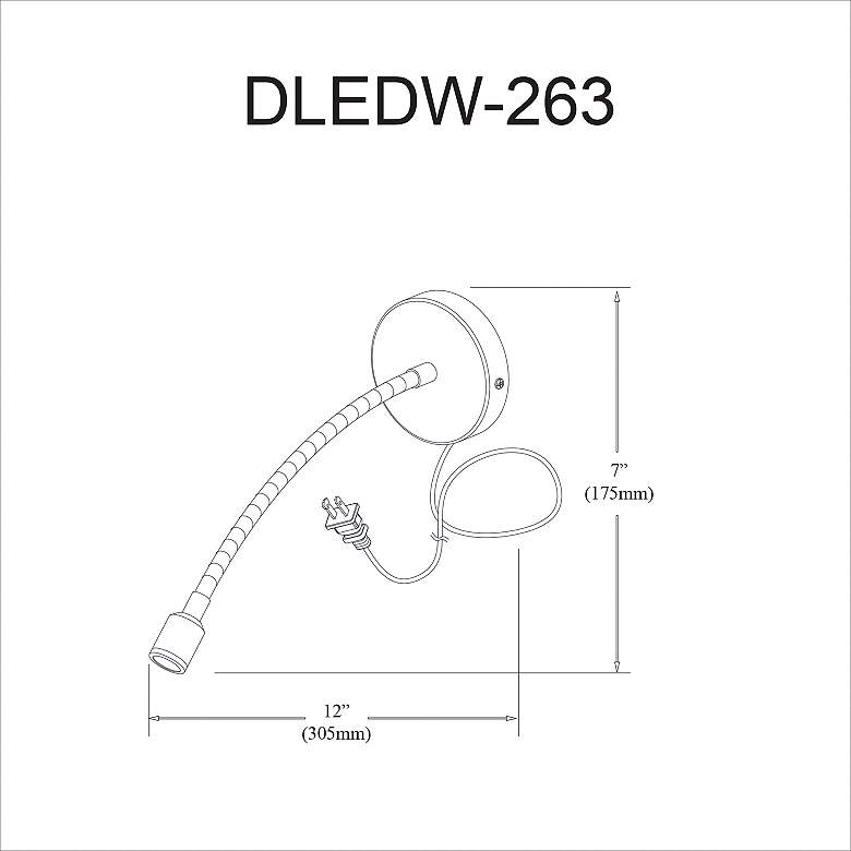 Image 3 Wynne Silver LED Adjustable Gooseneck Arm Wall Lamp more views